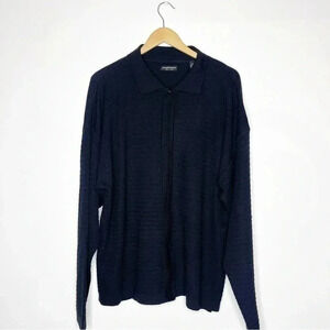 Joseph & Lyman Italy Full Zip Black Sweater Mens XXL